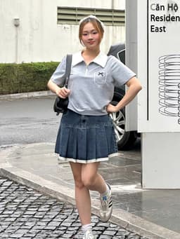Thumbnail Áo thun cổ polo viền ren trụ khóa túi ngực đính nơ BIGSIZE (55kg đến 95kg) – 25HYAP072 - [BU Bigsize Young] 3