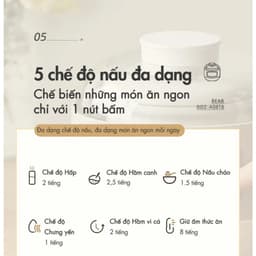 Thumbnail Nồi Nấu Chậm Đa Năng 0.8L Bear DDZ-A08T8 (SC-4H08K) | Kèm xửng hấp - Nồi ăn dặm cho bé | Bảo Hành 18 Tháng 3