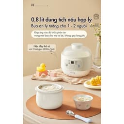 Thumbnail Nồi Nấu Chậm Đa Năng 0.8L Bear DDZ-A08T8 (SC-4H08K) | Kèm xửng hấp - Nồi ăn dặm cho bé | Bảo Hành 18 Tháng 2