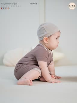 Thumbnail Bodysuit Cho Bé Sơ Sinh COOKIE, Wavy Romper Cài Giữa Cho Bé Từ 0 Đến 12 Tháng 2025 2