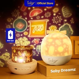 Thumbnail Đèn ngủ chiếu sao Saby Dreamz pin sạc, tự động xoay BH 12 tháng tự chọn tấm phim chiếu quà sinh nhật 1