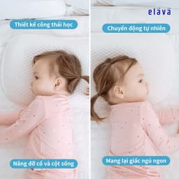 Thumbnail Elava Gối ngủ thoáng khí mềm mại, đàn hồi, nâng đỡ đầu và giúp bé ngủ ngon (tặng kèm vỏ gối) 3