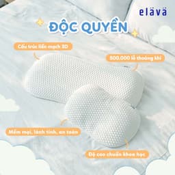 Thumbnail Elava Gối ngủ thoáng khí mềm mại, đàn hồi, nâng đỡ đầu và giúp bé ngủ ngon (tặng kèm vỏ gối) 1
