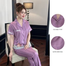 Thumbnail BỘ MẶC NHÀ ZAM - TCLA71 - BỘ NGẮN TAY QUẦN DÀI LAVISH TÍM 2