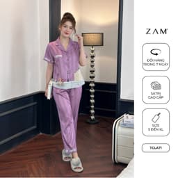 Thumbnail BỘ MẶC NHÀ ZAM - TCLA71 - BỘ NGẮN TAY QUẦN DÀI LAVISH TÍM 1