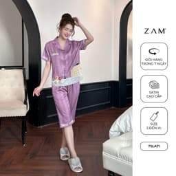 Thumbnail BỘ MẶC NHÀ ZAM -  TSLA71 - BỘ NGẮN TAY QUẦN LỬNG  LAVISH TÍM 1