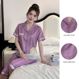 Thumbnail BỘ MẶC NHÀ ZAM -  TSLA71 - BỘ NGẮN TAY QUẦN LỬNG  LAVISH TÍM 2