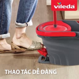 Thumbnail [Chính hãng] Bộ lau nhà thông minh 360 độ VILEDA Turbo Easy Wring&Clean đầu lau tam giác, xô giặt quay bằng chân 3