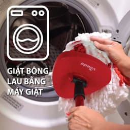 Thumbnail [Chính hãng] Bộ lau nhà thông minh 360 độ VILEDA Turbo Easy Wring&Clean đầu lau tam giác, xô giặt quay bằng chân 4