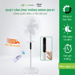 Thumbnail Quạt Cây Đứng Cảm Ứng Thông Minh Nanomax QN-01, Công Suất 45W Tặng Kèm Điều Khiển Từ Xa 1