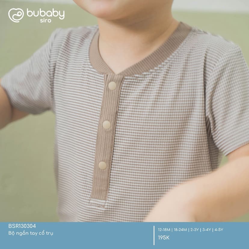 Ảnh Bubaby - Bộ quần áo ngắn tay hoạ tiết kẻ ngang Siro Bubaby mềm mại cho bé 2