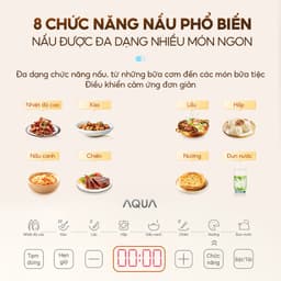 Thumbnail Bếp từ đơn AQUA ICT2201R 2200W, hẹn giờ 8 tiếng, 22 mức chỉnh nhiệt, màn hình tiếng Việt 4