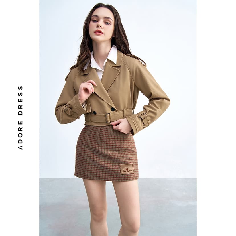 Ảnh 412SK0026- Chân váy mini A đen trắng, karo xanh, trắng đen, đỏ ADORE DRESS 4