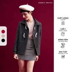 Thumbnail 412SK0026- Chân váy mini A đen trắng, karo xanh, trắng đen, đỏ ADORE DRESS 2