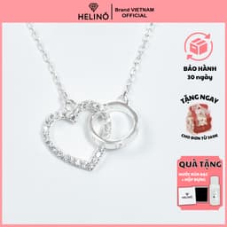 Thumbnail Dây chuyền bạc nữ HELINO vòng tròn trái tim đính đá, trang sức phụ kiện lấp lánh C05 1