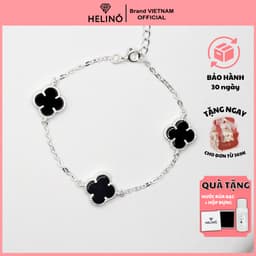 Thumbnail Lắc tay bạc nữ HELINO vòng tay cỏ 4 lá may mắn đính đá đen V08,Phụ Kiện Thời Trang Tinh Tế 1