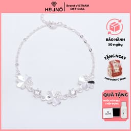 Thumbnail Lắc tay bạc nữ HELINO vòng tay cỏ 4 lá may mắn đính đá, trang sức phụ kiện lấp lánh V01 1