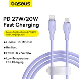 Thumbnail Dây cáp dẻo BASEUS Pudding siêu bền 20W Pudding Series 1.2m sạc nhanh Type-C 1