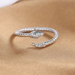 Thumbnail Nhẫn bạc nữ rắn Dế Bạc 925 điều chỉnh size nhẫn nam nữ cá tính - N6345 3