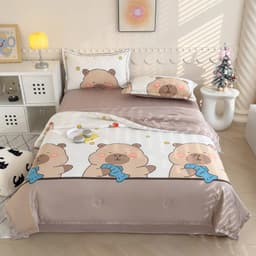 Thumbnail Bộ Chăn Ga Gối Cotton Sateen Mịn Decor Bo Chun 10cm, Drap Giường Lụa Thái Kèm Chăn Chần Mát Mịn 4