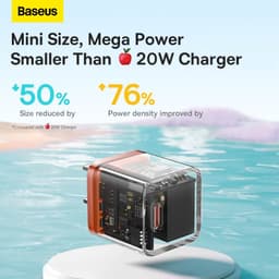 Thumbnail Baseus Củ Sạc Bộ Cáp Nhanh PD 20W GaN 5 Sạc điện cho Không Nóng Máy An Toàn Ổn Định 4