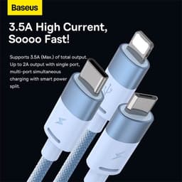 Thumbnail Dây Cáp Sạc Baseus 3 Trong 1 USB Sang Type C Micro 3.5A Cho Samsung A71 Xiaomi 1