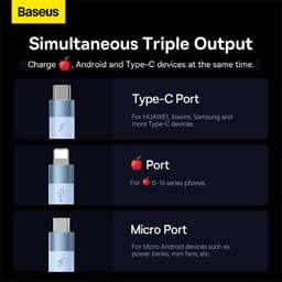 Thumbnail Dây Cáp Sạc Baseus 3 Trong 1 USB Sang Type C Micro 3.5A Cho Samsung A71 Xiaomi 2