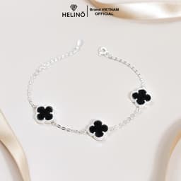 Thumbnail Lắc tay bạc nữ HELINO vòng tay cỏ 4 lá may mắn đính đá đen V08,Phụ Kiện Thời Trang Tinh Tế 2