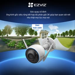Thumbnail Camera Wi-fi EZVIZ H3 2K(3MP) & 3K(5MP), Ghi Hình Màu Ban Đêm, Đàm Thoại, Chống Nước 67 2