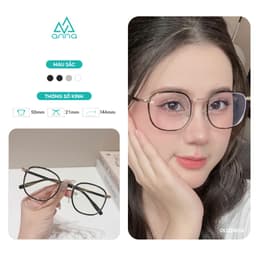 Thumbnail Gọng kính cận thời trang nam nữ ANNA kim loại dáng vuông unisex cá tính OL 21100 2