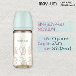 Thumbnail Bình sữa PPSU Moyuum - Ogu xanh - 270ml - Kèm núm 2 1