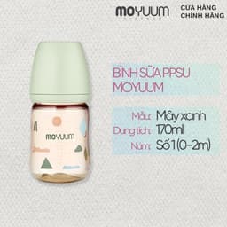 Thumbnail Bình sữa PPSU Moyuum - Mây xanh - 170ml - Kèm núm 1 1