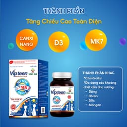 Thumbnail Viên Uống Tăng Chiều Cao Vipteen Vinh Gia, Giúp Thể Lực Tốt Cho Trẻ 9 -18 Tuổi (LỌ/ 60v) 3