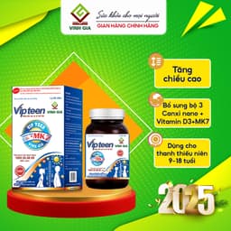Thumbnail Viên Uống Tăng Chiều Cao Vipteen Vinh Gia, Giúp Thể Lực Tốt Cho Trẻ 9 -18 Tuổi (LỌ/ 60v) 1