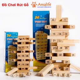 Thumbnail Bộ Đồ Chơi Rút Gỗ Cỡ Lớn – Chọn Size - 54 Thanh Rút Gỗ Kèm 4 Con Súc Sắc Cho Bé Chính Hãng Amalife 1