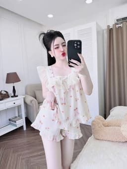 Thumbnail Đồ Mặc Nhà Nữ SOJUN Bộ Xốp Cánh Tiên Tay Tơ Ánh 45-65KG 1