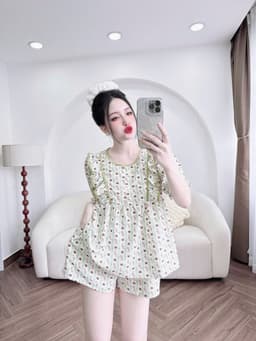 Thumbnail Đồ Mặc Nhà Nữ SOJUN Bộ Xốp Đùi Viền Latin - 2 Nơ 45-68KG 3