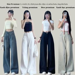Thumbnail Quần jean xuông ly trước ống rộng đủ màu Emix 2