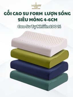 Thumbnail Gối Cao Su Thấp 4 Cm Form Lượn Sóng Siêu Mỏng Lasante Thiết Kế Giảm Đau Cổ Khi Ngủ Chống Thoái Hóa 1