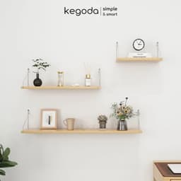 Thumbnail Kệ Treo Tường Không Khoan Màu Sồi Oak, Tặng Kèm Móc Treo KEGODA KT55 1