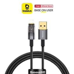 Thumbnail Cáp sạc tự ngắt PD12W Baseus Explorer Series USB dùng cho iP6/7/8/10/11/12/13/14 vải dù siêu bền dài 100CM  ( Đen ) 2