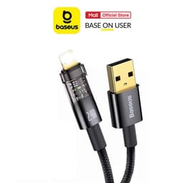 Thumbnail Cáp sạc tự ngắt PD12W Baseus Explorer Series USB dùng cho iP6/7/8/10/11/12/13/14 vải dù siêu bền dài 100CM  ( Đen ) 3