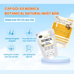 Thumbnail Cặp Gội Xả Biorica Botanical Natural Nhật Bản Giúp Mềm Tóc Và Ngăn Ngừa Tóc Gãy Rụng 400ml/1 túi 3