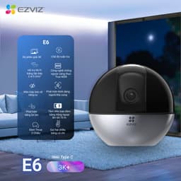 Thumbnail Camera WI-FI EZVIZ E6 3K Quay Quét 360 Độ, Phát hiện người và thú cưng, Vẫy tay để tạo cuộc gọi 1
