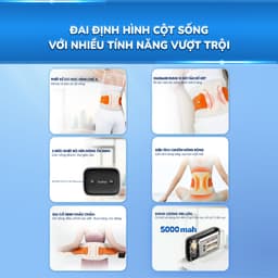 Thumbnail Đai Massage Lưng BUMAS M12 - Đai Cố Định Lưng Kết Hợp Massage Và Chườm Ấm Giúp Giảm Nhức Mỏi 1
