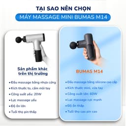 Thumbnail Máy Massage Cầm Tay Mini BUMAS M14 - Đầu Massage Silicon Kết Hợp Với 5 Mức Độ Massage Chuyên Dụng 3