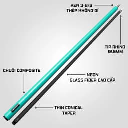 Thumbnail Gậy Bida Lỗ Rhino G-L Tropical Turquoise - Ngọn Sợi Thủy Tinh - Chính Hãng 2