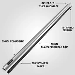 Thumbnail Gậy Bida Lỗ Rhino G-L Silver Metallic - Ngọn Sợi Thủy Tinh - Chính Hãng 2