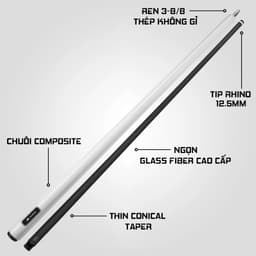 Thumbnail Gậy Bida Lỗ Rhino G-L White Pearl - Ngọn Sợi Thủy Tinh - Chính Hãng 2