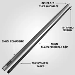 Thumbnail Gậy Bida Lỗ Rhino G-L Billiards Gray - Ngọn Sợi Thủy Tinh - Chính Hãng 2